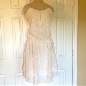 Tibi Ivory White Tissue Silk Blend Dress 6 New